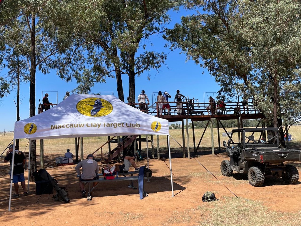 Maccauw Clay Target Club gazebo and shooting stand