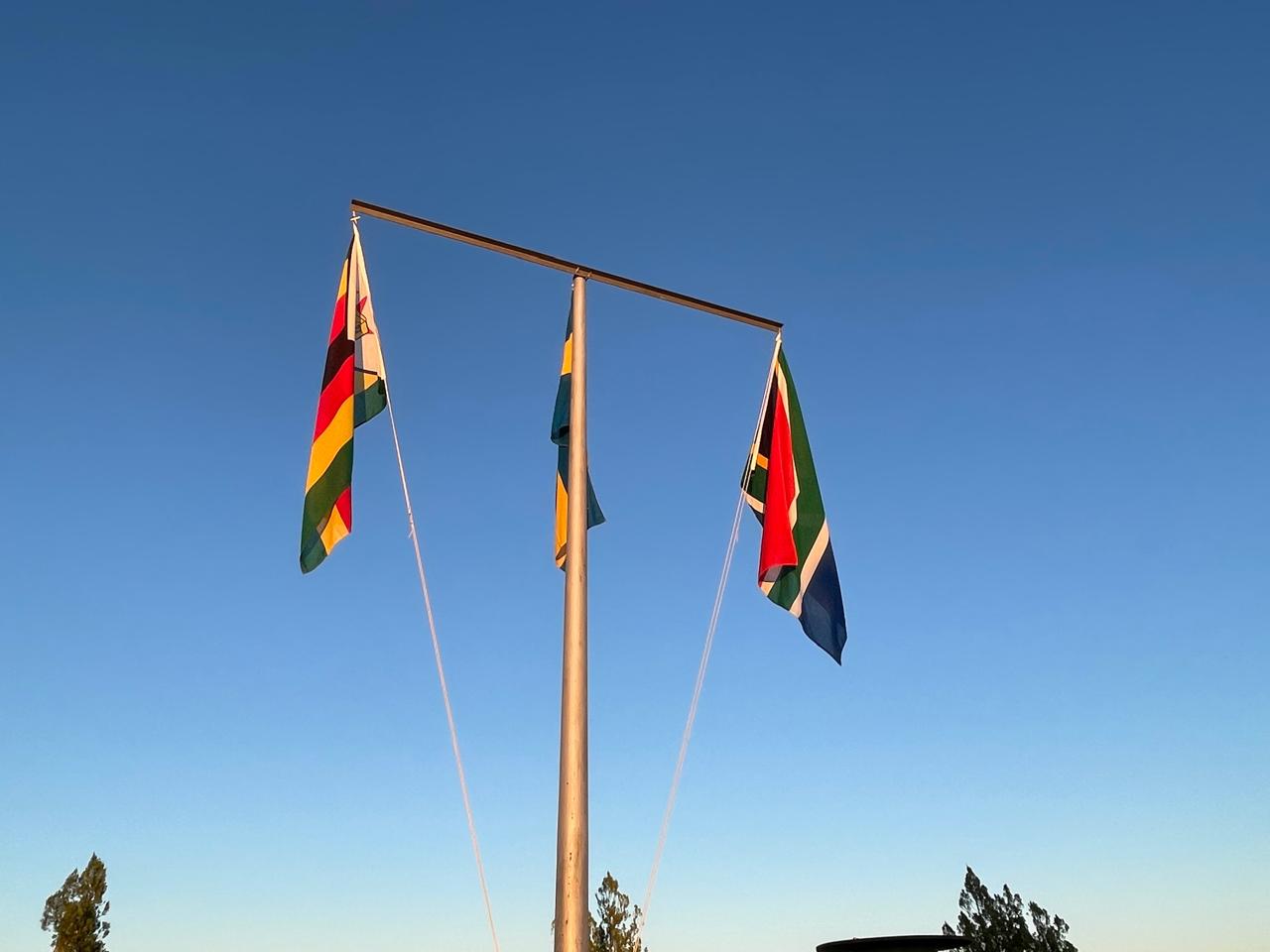 Zimbabwe, Sweden and South African flags