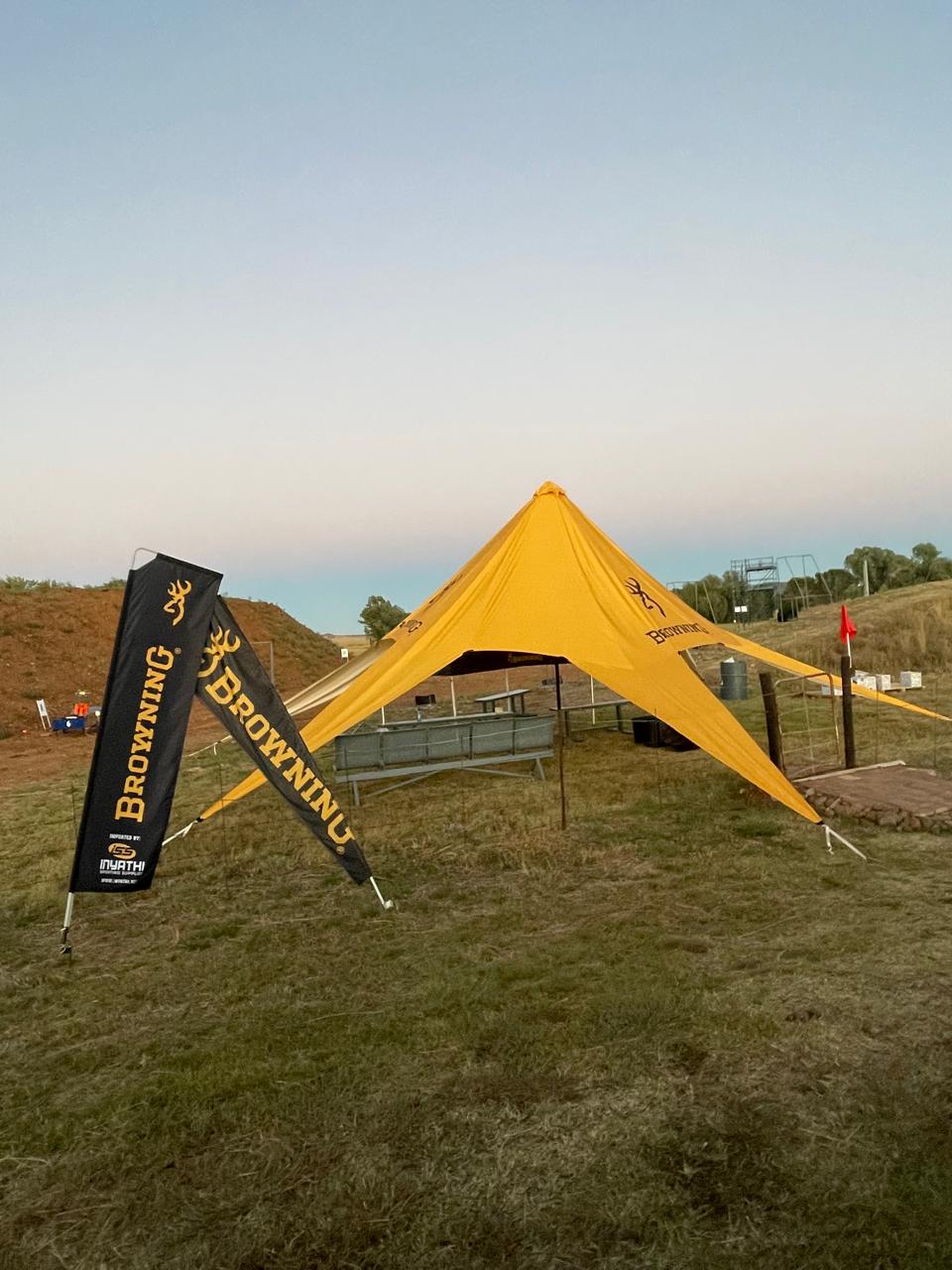 Browning sponsor tent and flags