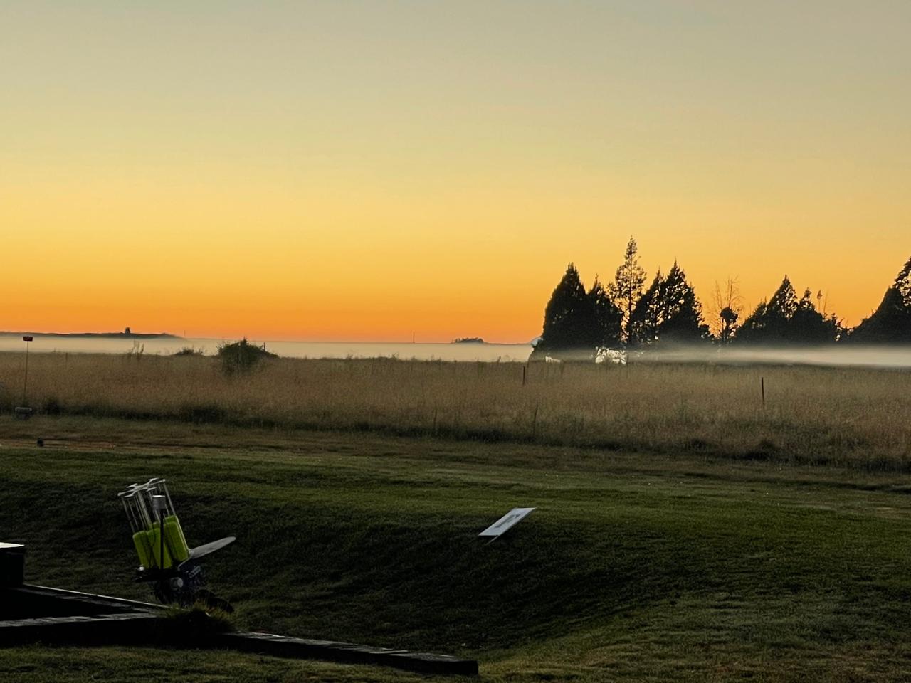 Sunrise mist over the Maccauw grounds