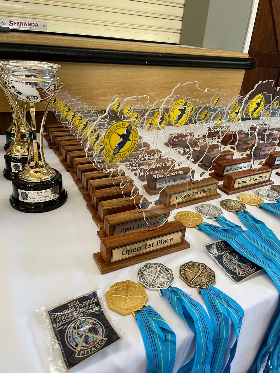 Trophies and medals from the African Championships