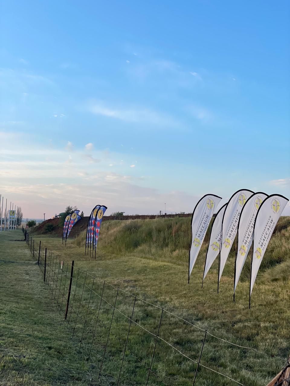 Maccauw and African Championship flags lining the range