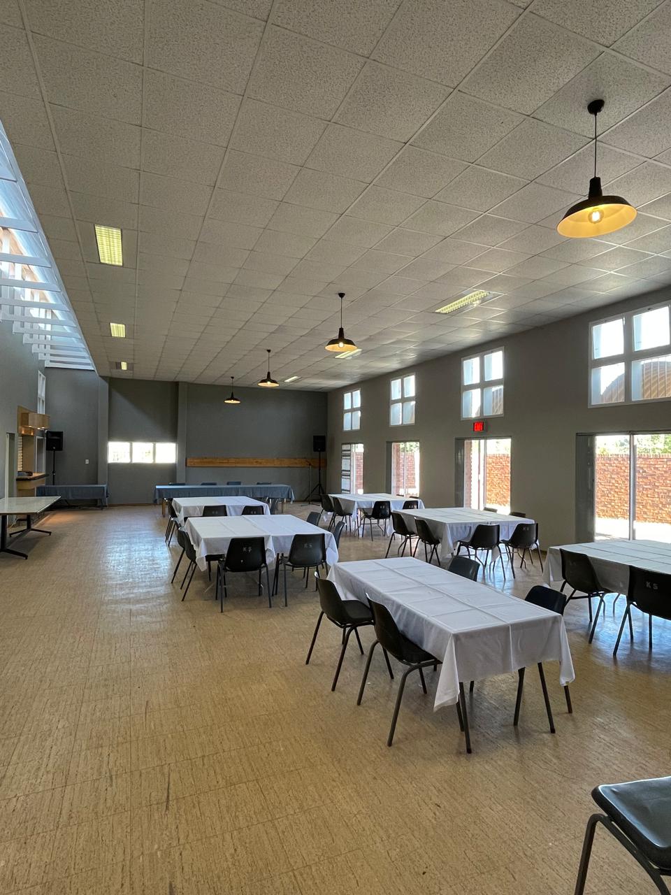 Maccauw clubhouse hall prepared for guests