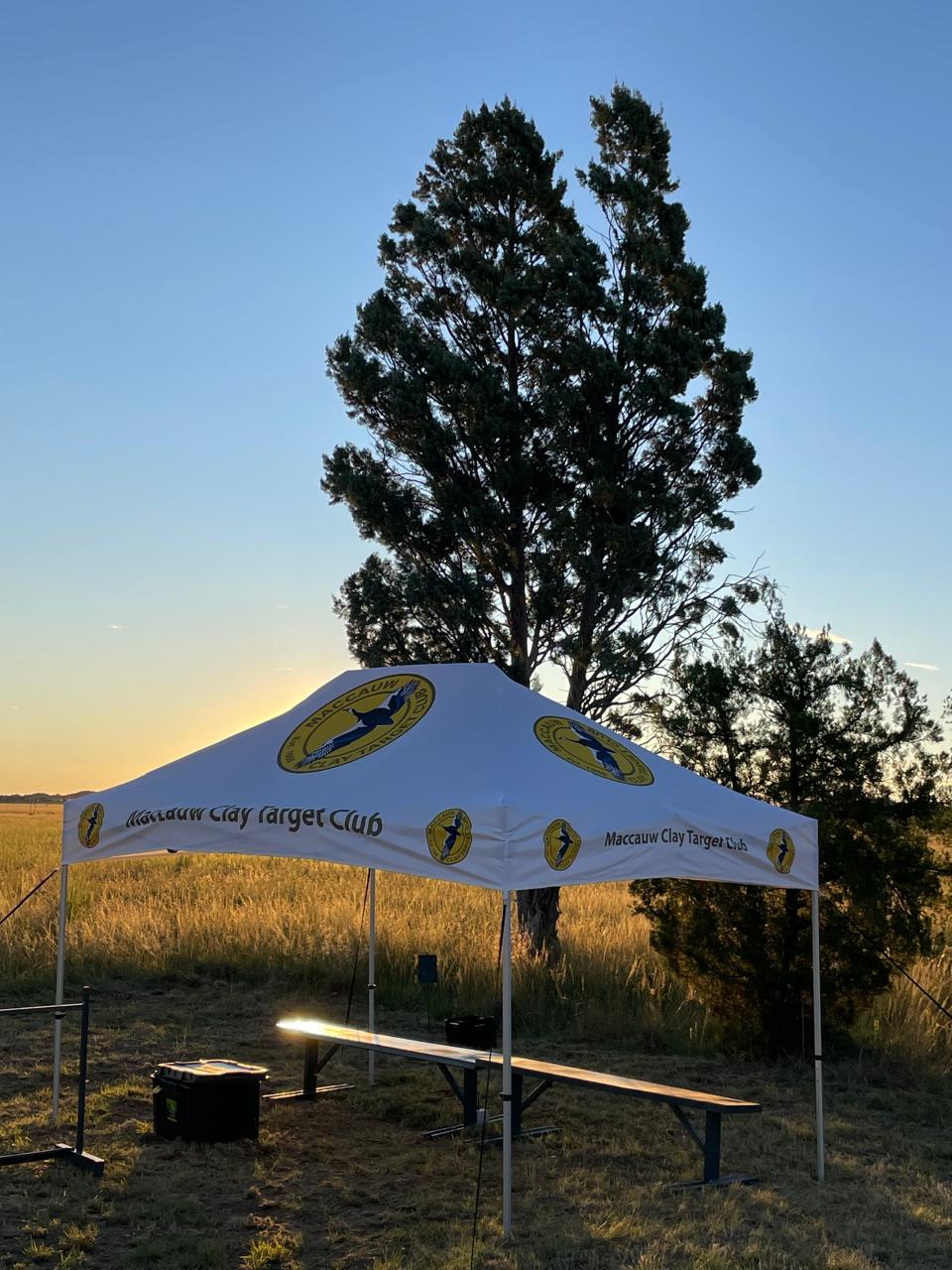 Maccauw Clay Target Club gazebo on the range