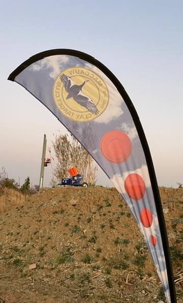 Maccauw Clay Target Club banner at the range