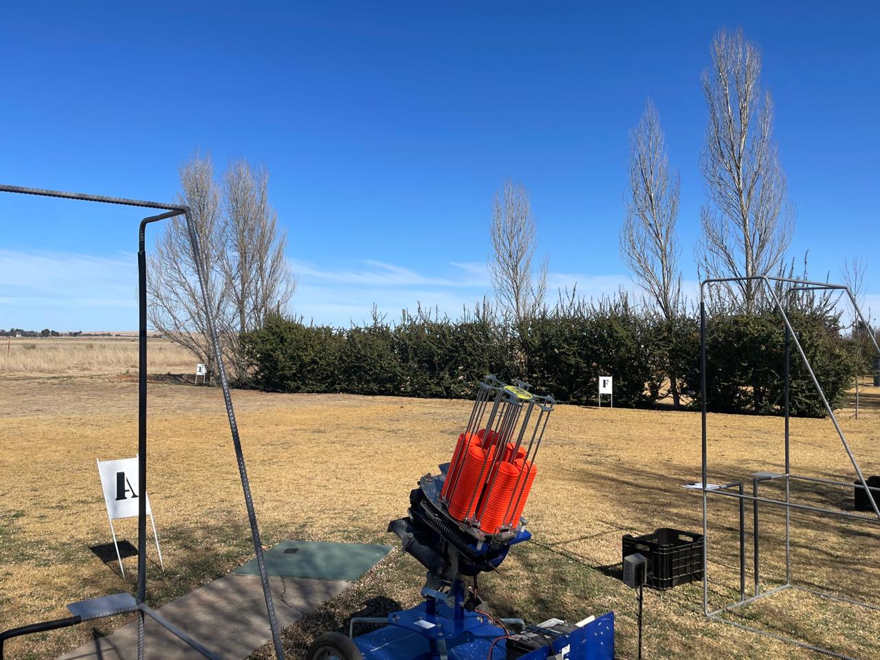 Winter layout with traps and stand markers in place